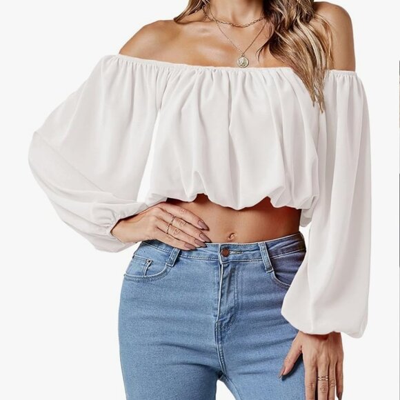 White off shoulders shirt/blouse - Picture 3 of 3